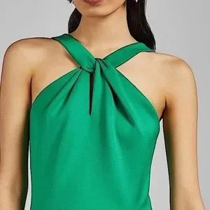 Ted Baker London | Dresses | Ted Baker London Freeda Twistneck Skater Dress  Green Halter Dress Size | Poshmark